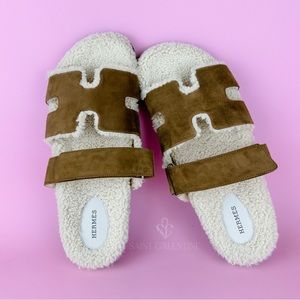 Hermes Chypre Marron Teck/Ecru in Size 40 & 45